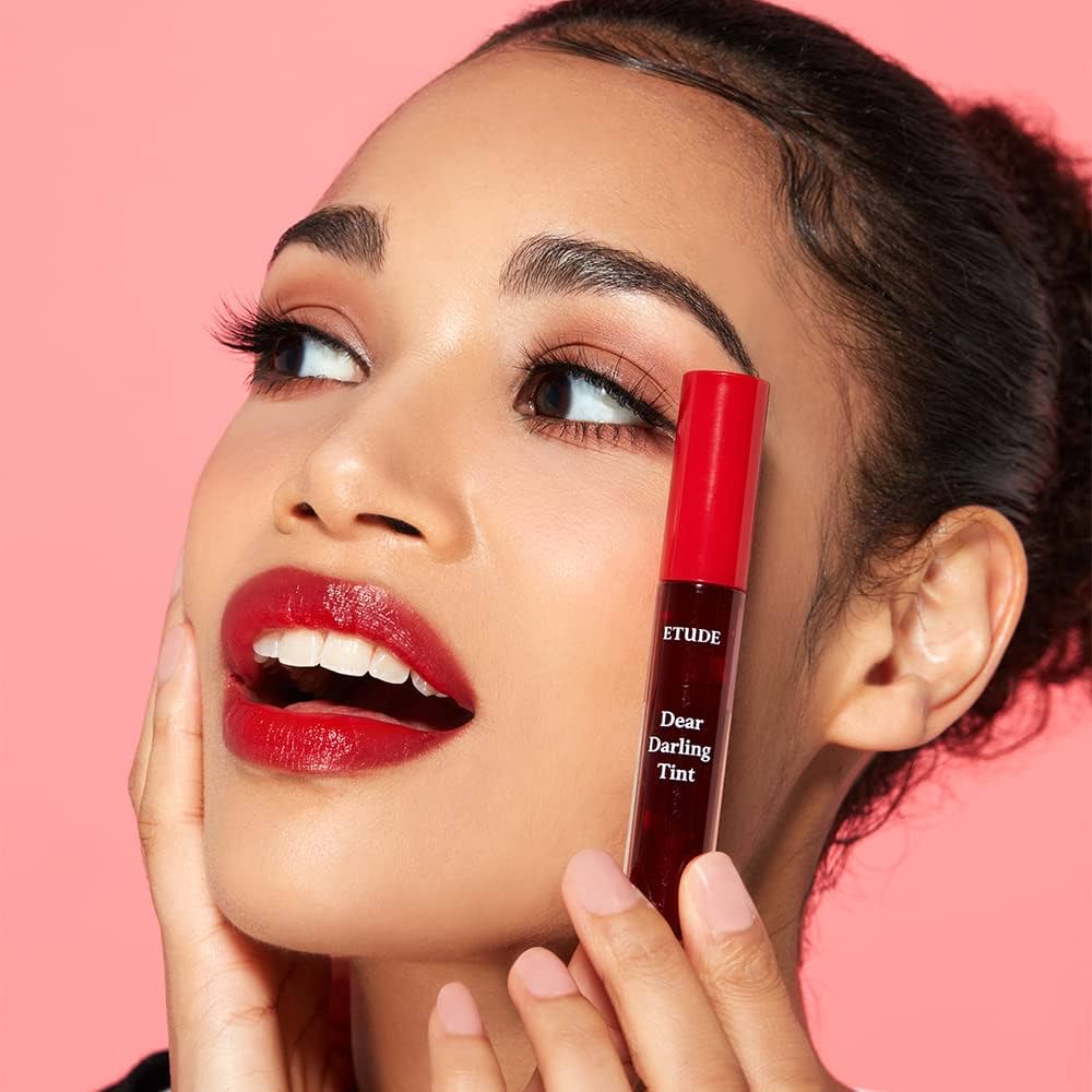 ETUDE Dear Darling Water Gel Tint PK002 - Hydrating Lip Tint in Plum Red