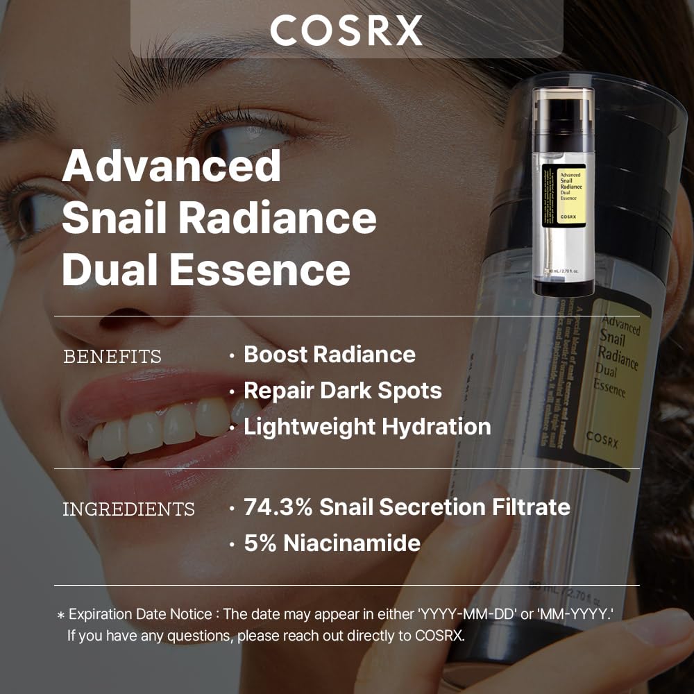 COSRX Advanced Snail Radiance Dual Essence – Face Serum (80ml)