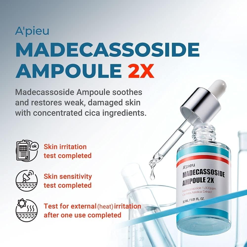 A'PIEU MADECASSOSIDE AMPOULE 2X – Soothing & Repairing Skincare Solution