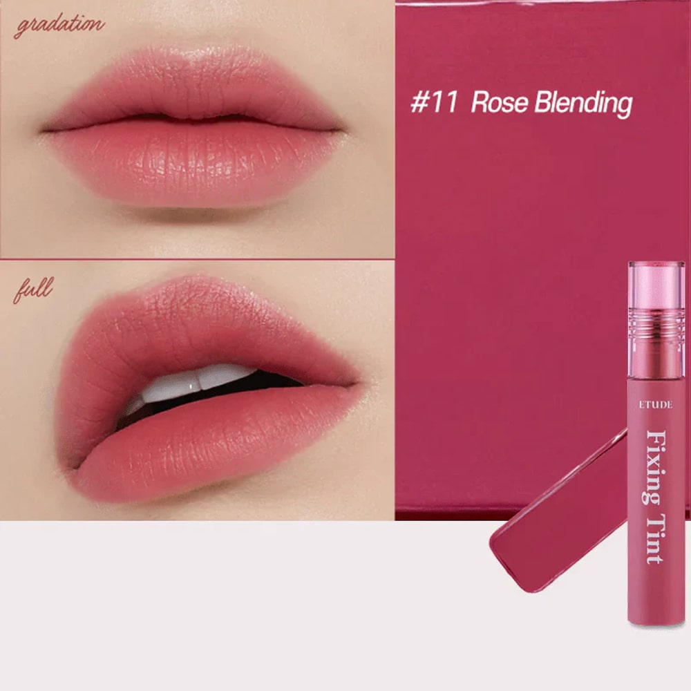 ETUDE Fixing Tint #11 Rose Blending - Long-Lasting Moisturizing Lip Tint