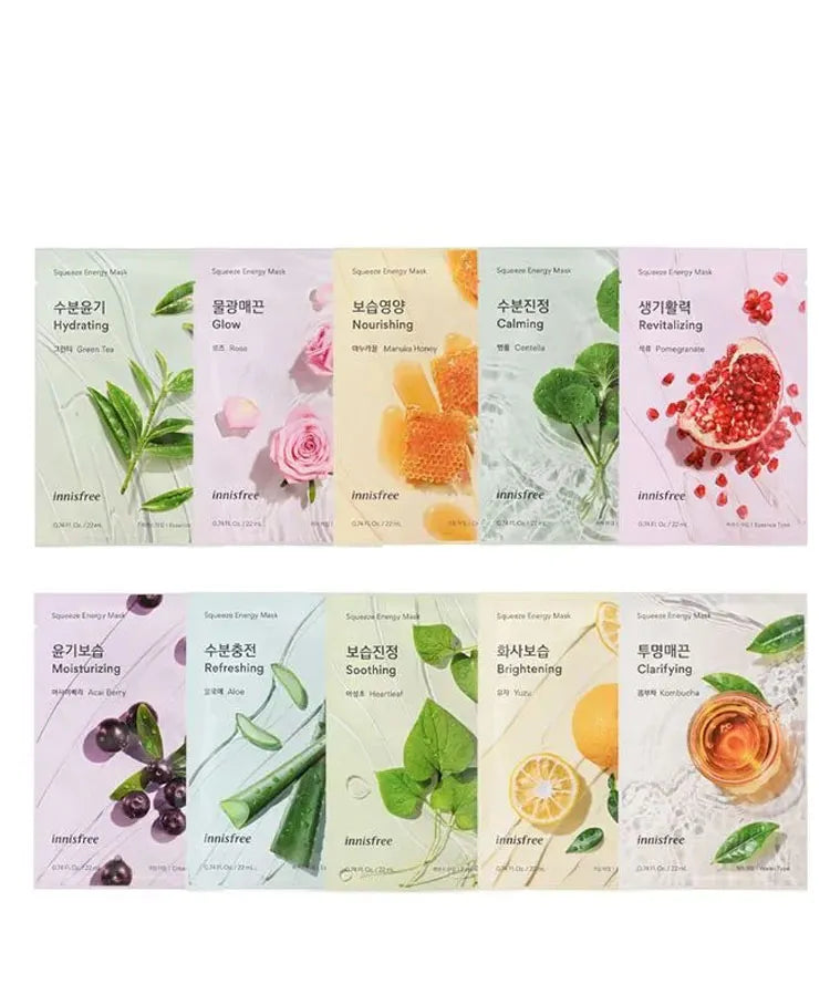 Innisfree Pomegranate Squeeze Energy Mask - Hydrating & Brightening Sheet Mask