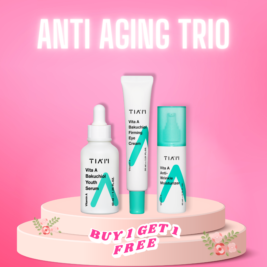 TIAM Anti-Aging Trio – Bakuchiol Serum, Wrinkle Moisturizer & Eye Cream