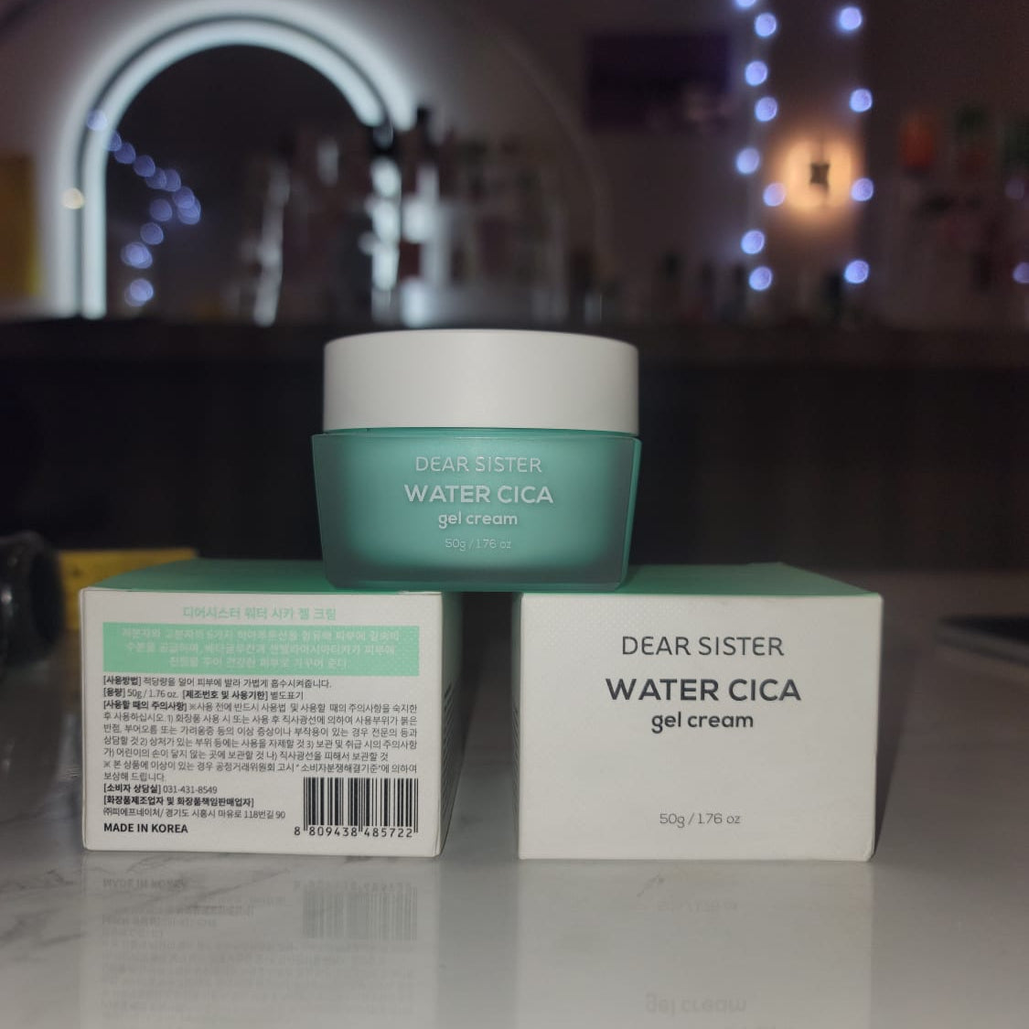 Dear Sister Water Cica Gel Cream - Korean Moisturizer for Lasting Hydration and Skin Revitalization. Korean Glass Skin Products. 1.76 Ounce/50 Gram