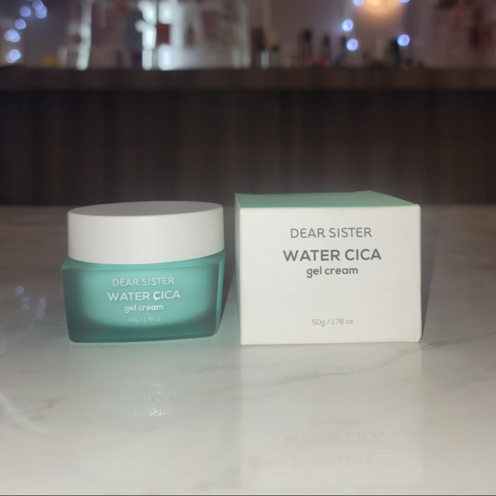 Dear Sister Water Cica Gel Cream - Korean Moisturizer for Lasting Hydration and Skin Revitalization. Korean Glass Skin Products. 1.76 Ounce/50 Gram