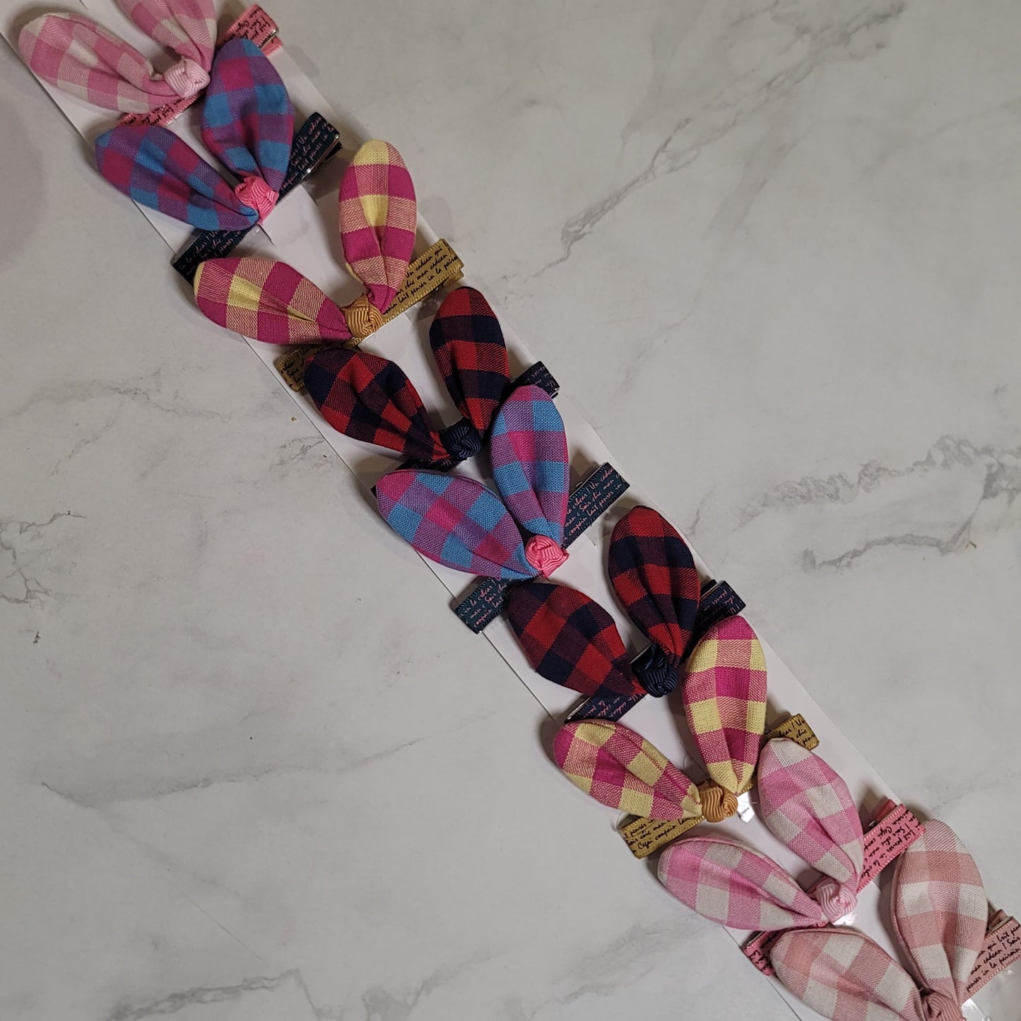 Cute Plaid Bunny Hair Clips (70rs each)
