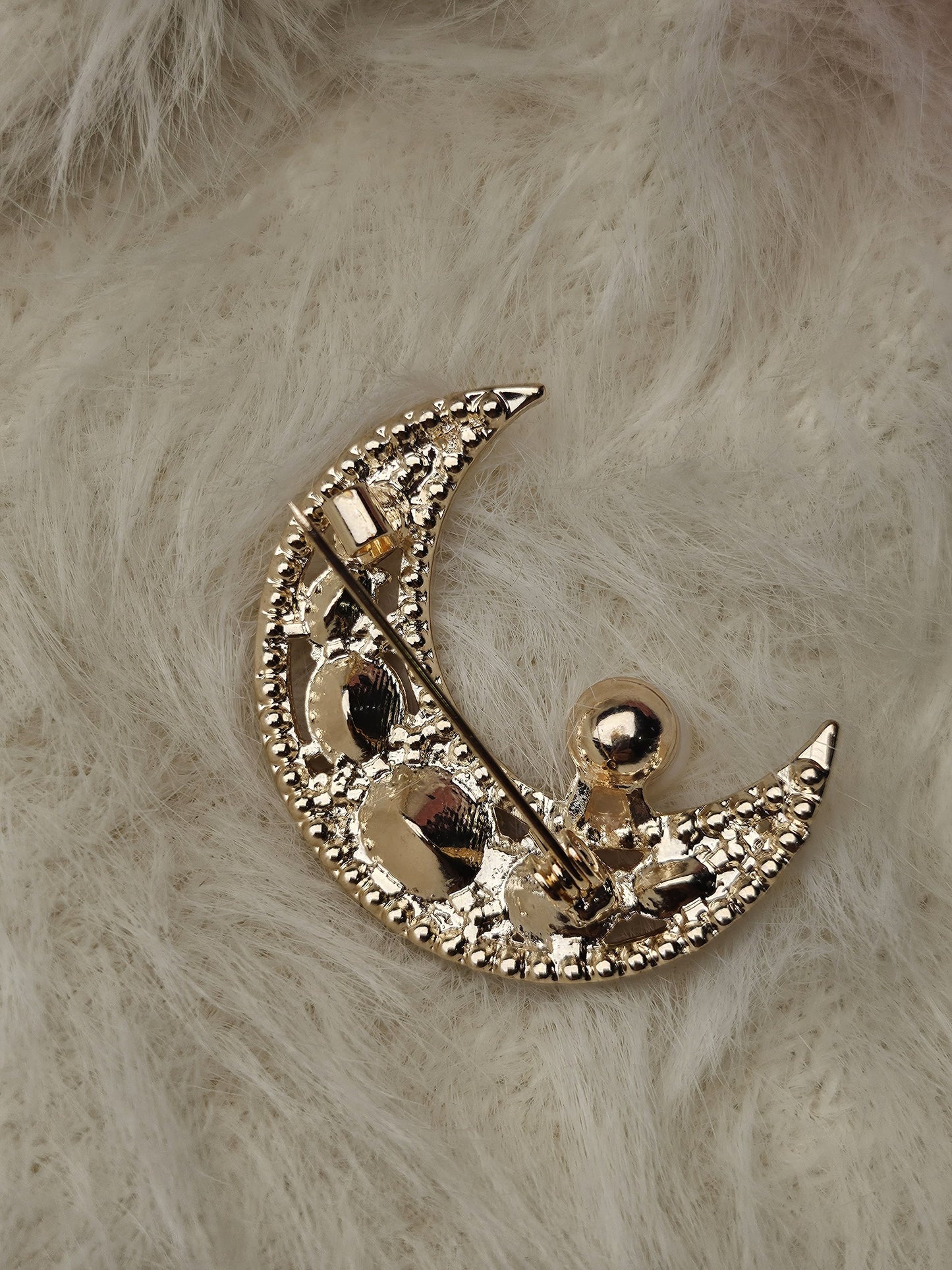 Ruby Red Moon Brooch