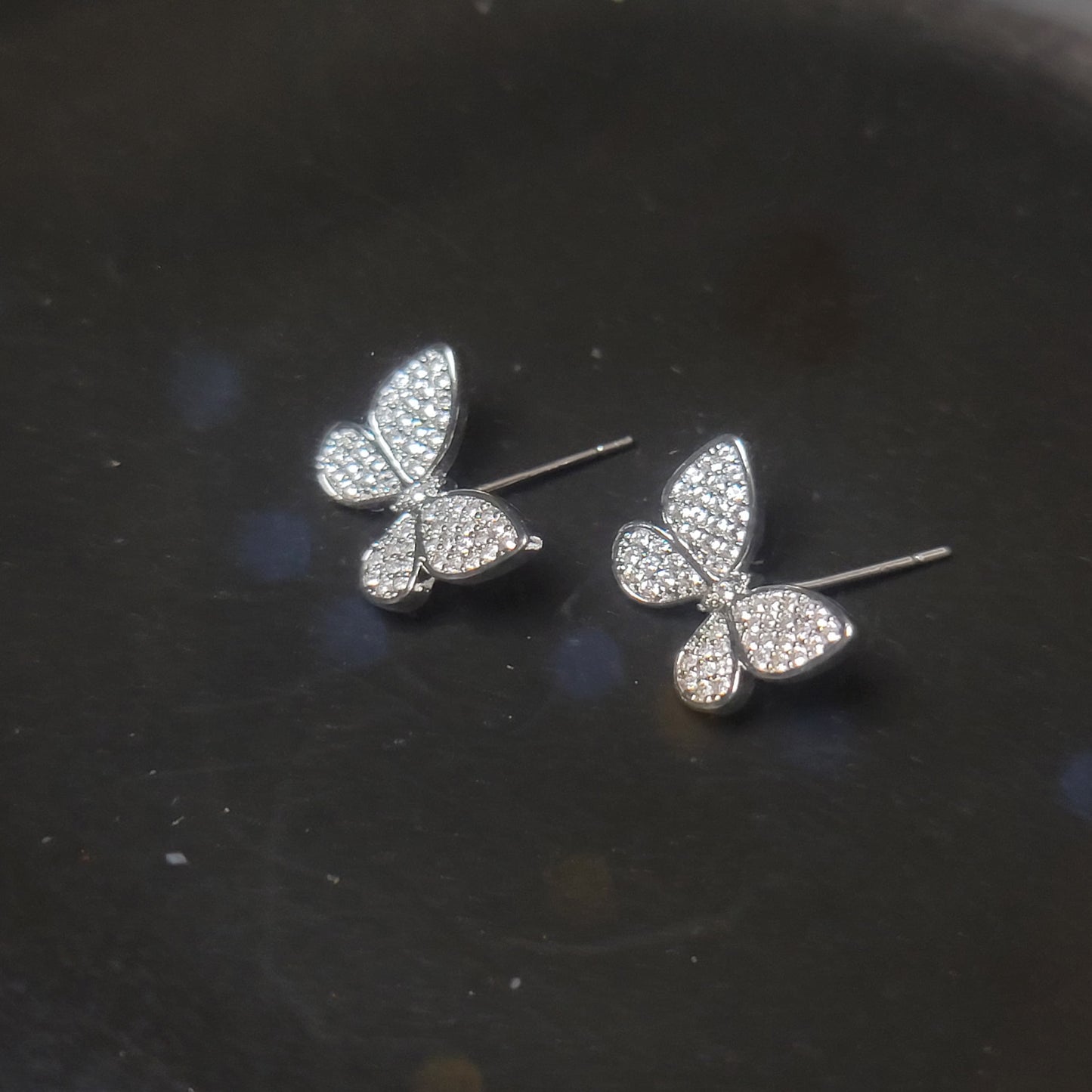 Crystal Butterfly Stud Earrings – Dainty, Dreamy, and Full of Sparkle