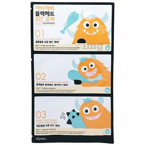 A'PIEU GOBLIN BLACKHEAD 3-STEP NOSE SHEET – Remove Blackheads & Tighten Pores