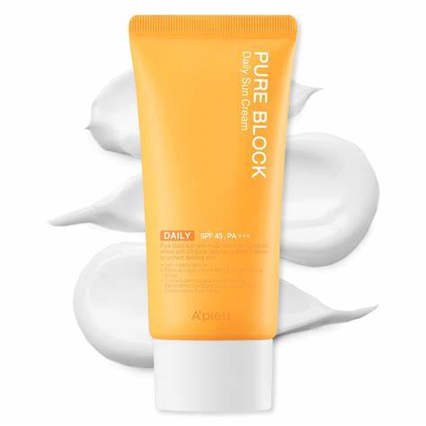 A'PIEU Pure Block Daily Sun Cream SPF50+/PA++++ - Lightweight Daily Sunscreen (50gm)