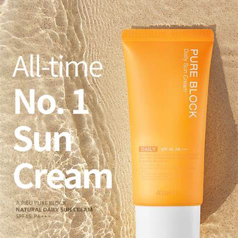 A'PIEU Pure Block Daily Sun Cream SPF50+/PA++++ - Lightweight Daily Sunscreen (50gm)