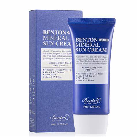 Benton Skin Fit Mineral Sun Cream SPF50+/PA++++ - Vegan Mineral-Based Sunscreen
