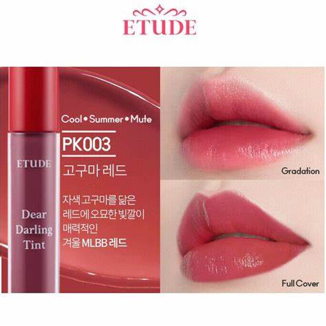 ETUDE Dear Darling Water Gel Tint PK003 – Vivid, Long-Lasting Lip Color