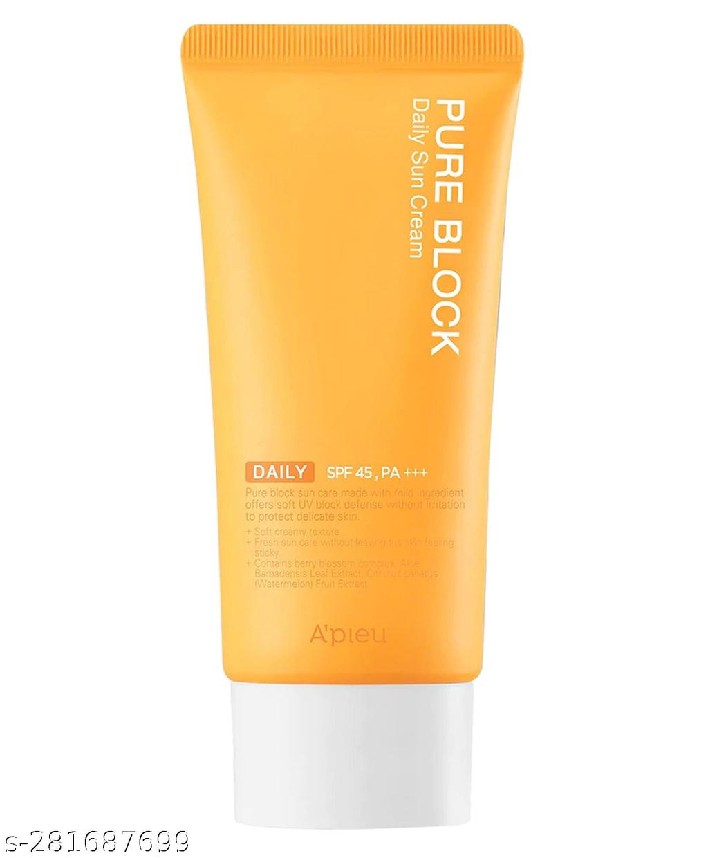 A'PIEU PURE BLOCK NATURAL DAILY SUN CREAM (100 ML) – SPF45/PA+++ UV Protection
