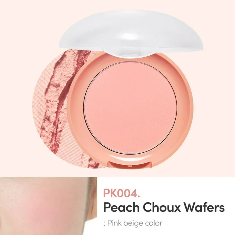 ETUDE Lovely Cookie Blusher PK004 Peach Chou Wafers - Lightweight Buildable Blush