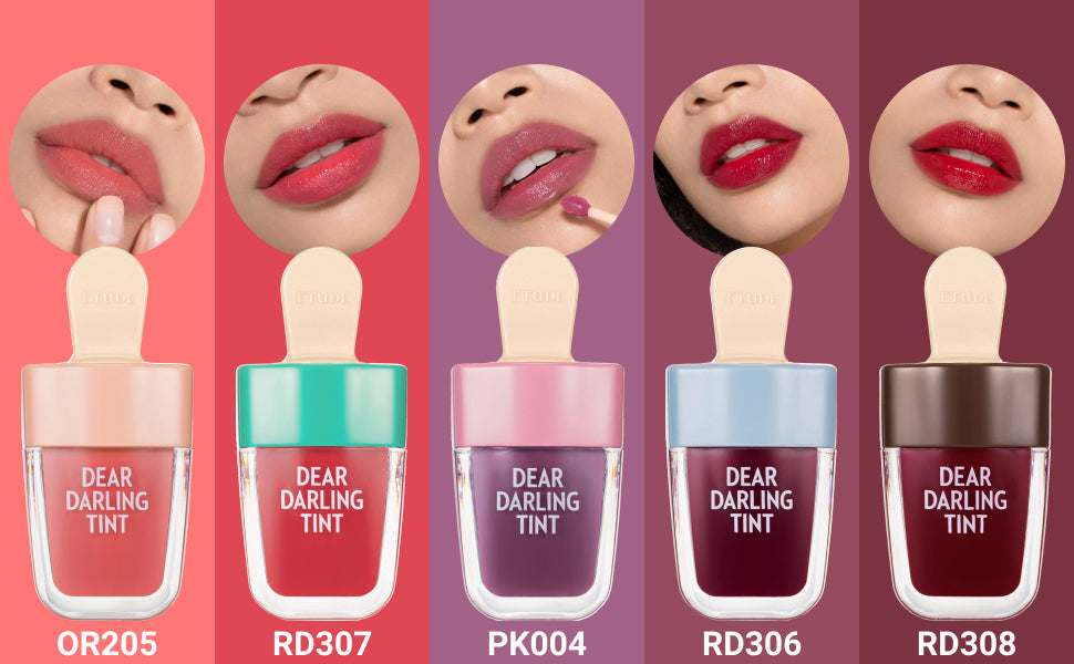 ETUDE Dear Darling Water Gel Tint PK004 #16 - Hydrating Lip Tint in Red Bean Red