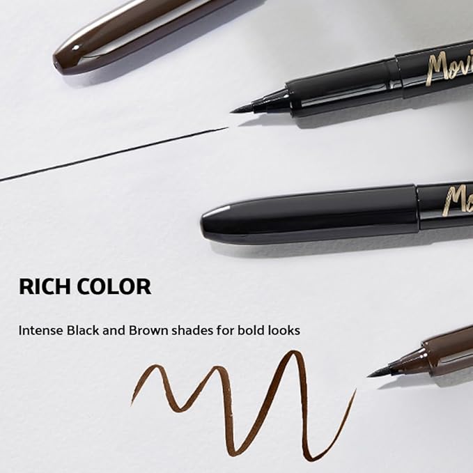 KARADIUM Movie Queen Pen Eyeliner - Perfect Waterproof Liquid Eyeliner, Easy Drawing, Smudge-proof, Available in Black and Brown, 0.5g (Black)