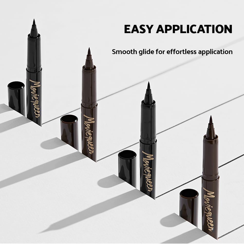 KARADIUM Movie Queen Pen Eyeliner - Perfect Waterproof Liquid Eyeliner, Easy Drawing, Smudge-proof, Available in Black and Brown, 0.5g (Black)