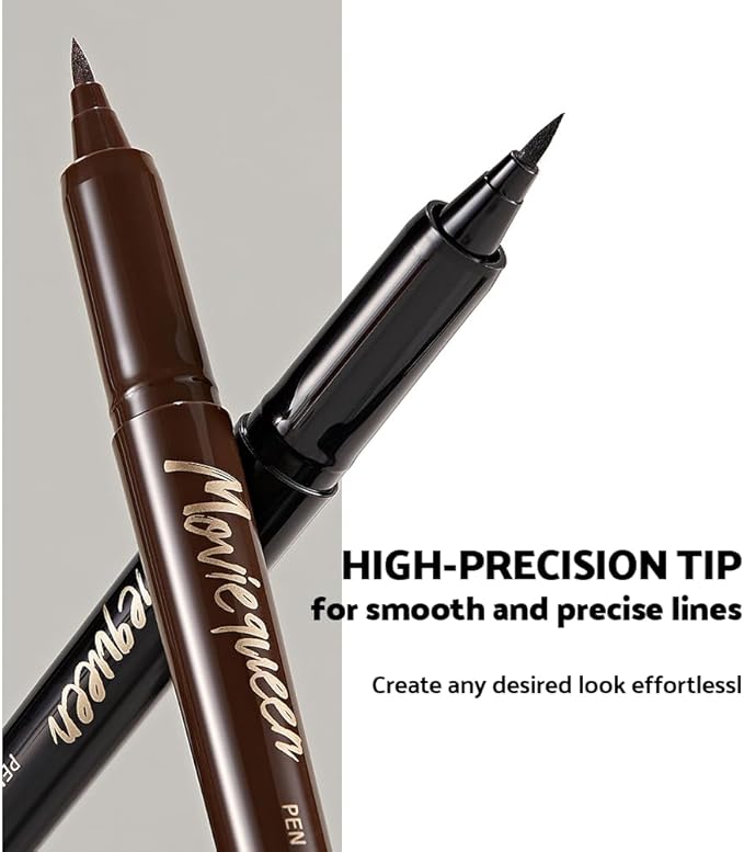 KARADIUM Movie Queen Pen Eyeliner - Perfect Waterproof Liquid Eyeliner, Easy Drawing, Smudge-proof, Available in Black and Brown, 0.5g (Black)