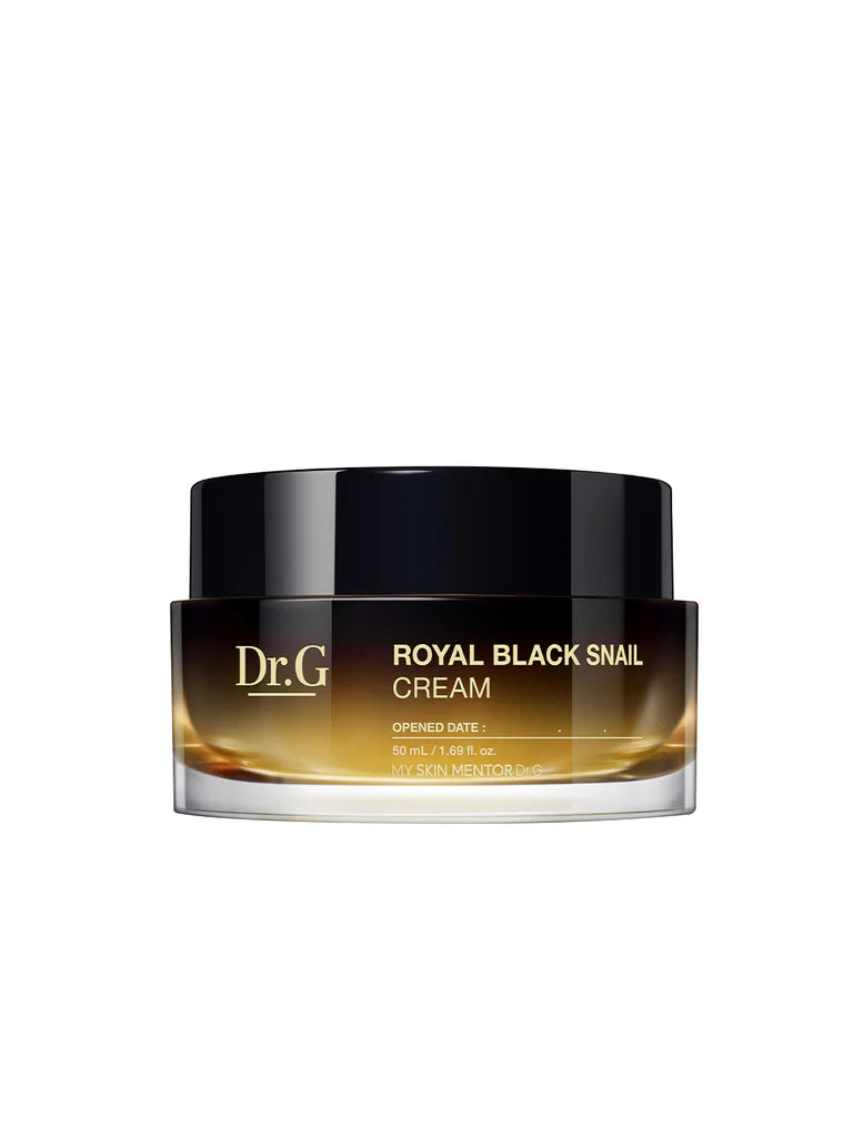 DR.G Royal Black Snail Cream 50ml – anti-aging face moisturizer with black snail mucin on white background