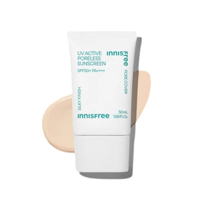 Innisfree UV Active Poreless Sunscreen SPF50+ PA++++ - Pore Minimizing &amp; Smoothing