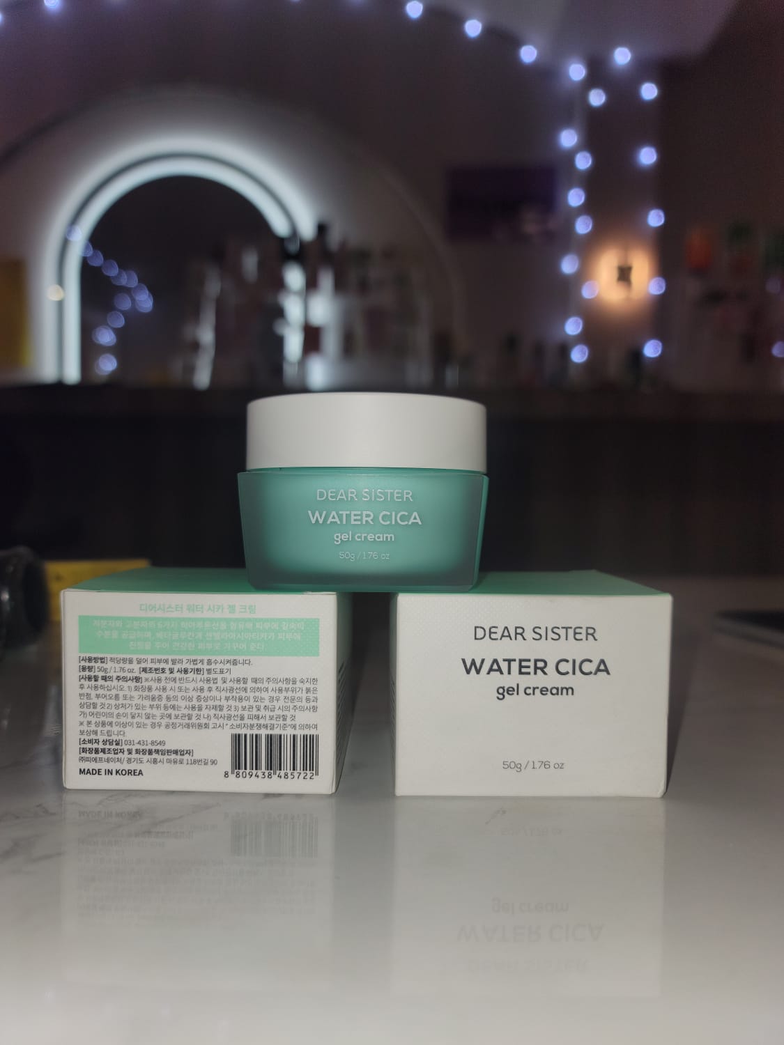 Dear Sister Water Cica Gel Cream - Korean Moisturizer for Lasting Hydration and Skin Revitalization. Korean Glass Skin Products. 1.76 Ounce/50 Gram