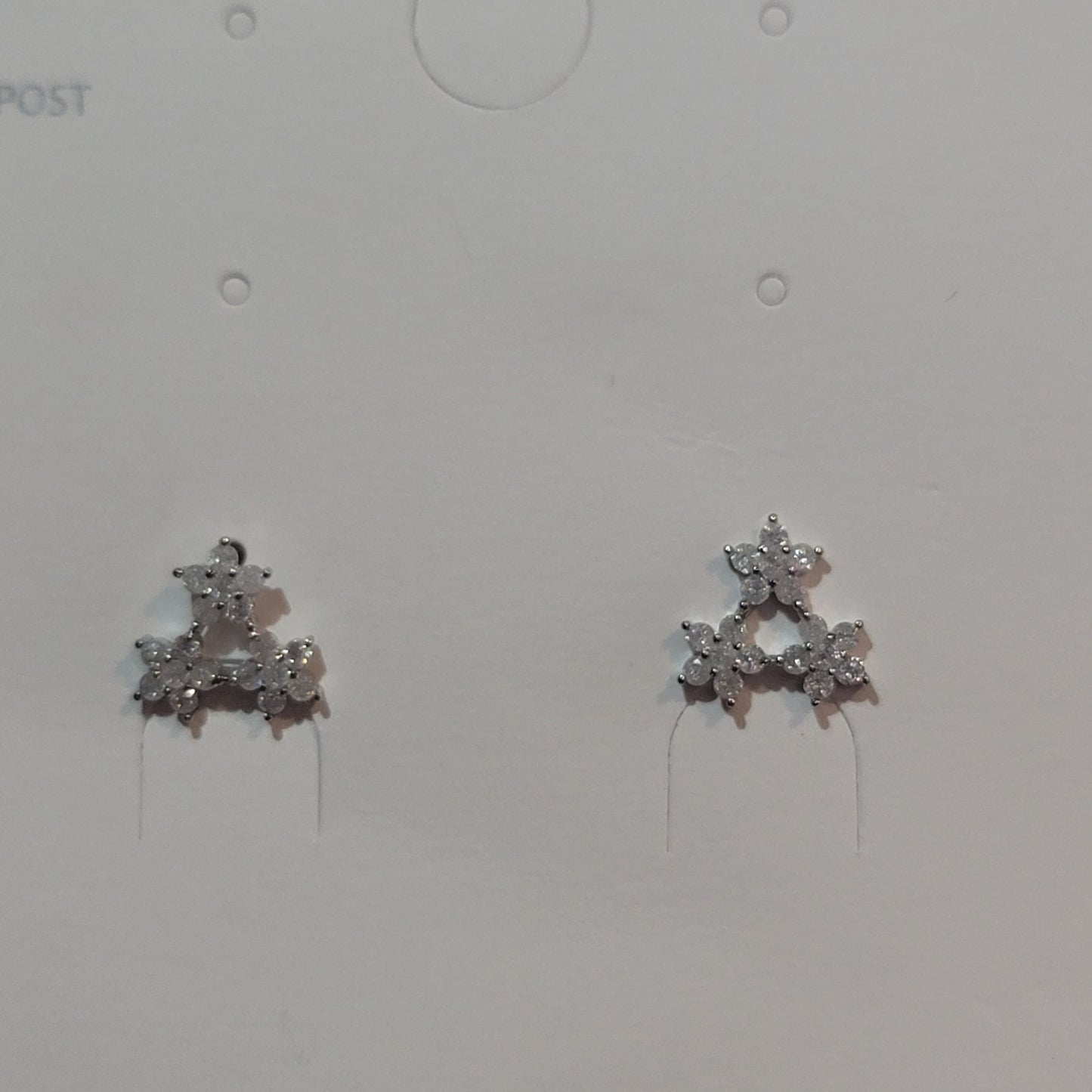 Tri-Flower Crystal Earrings