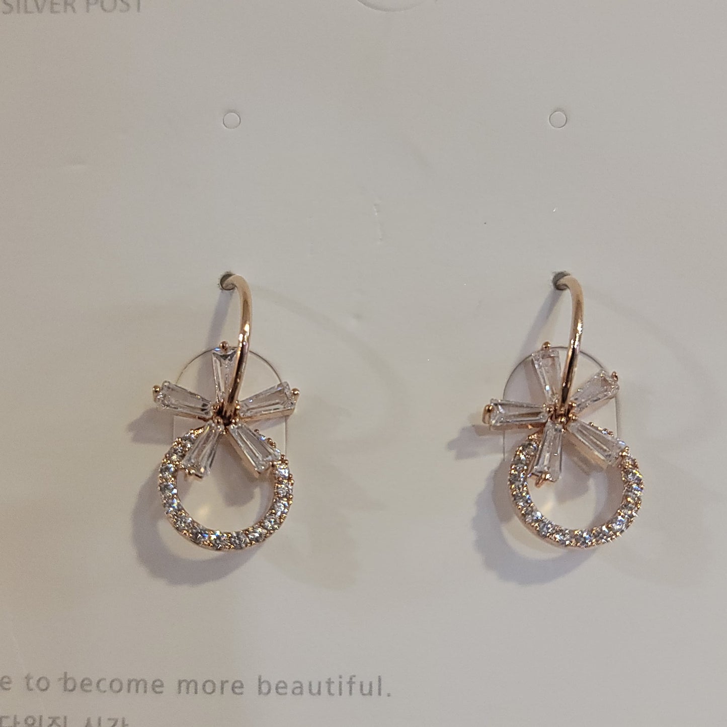 Crystal Bow Hoop Earrings