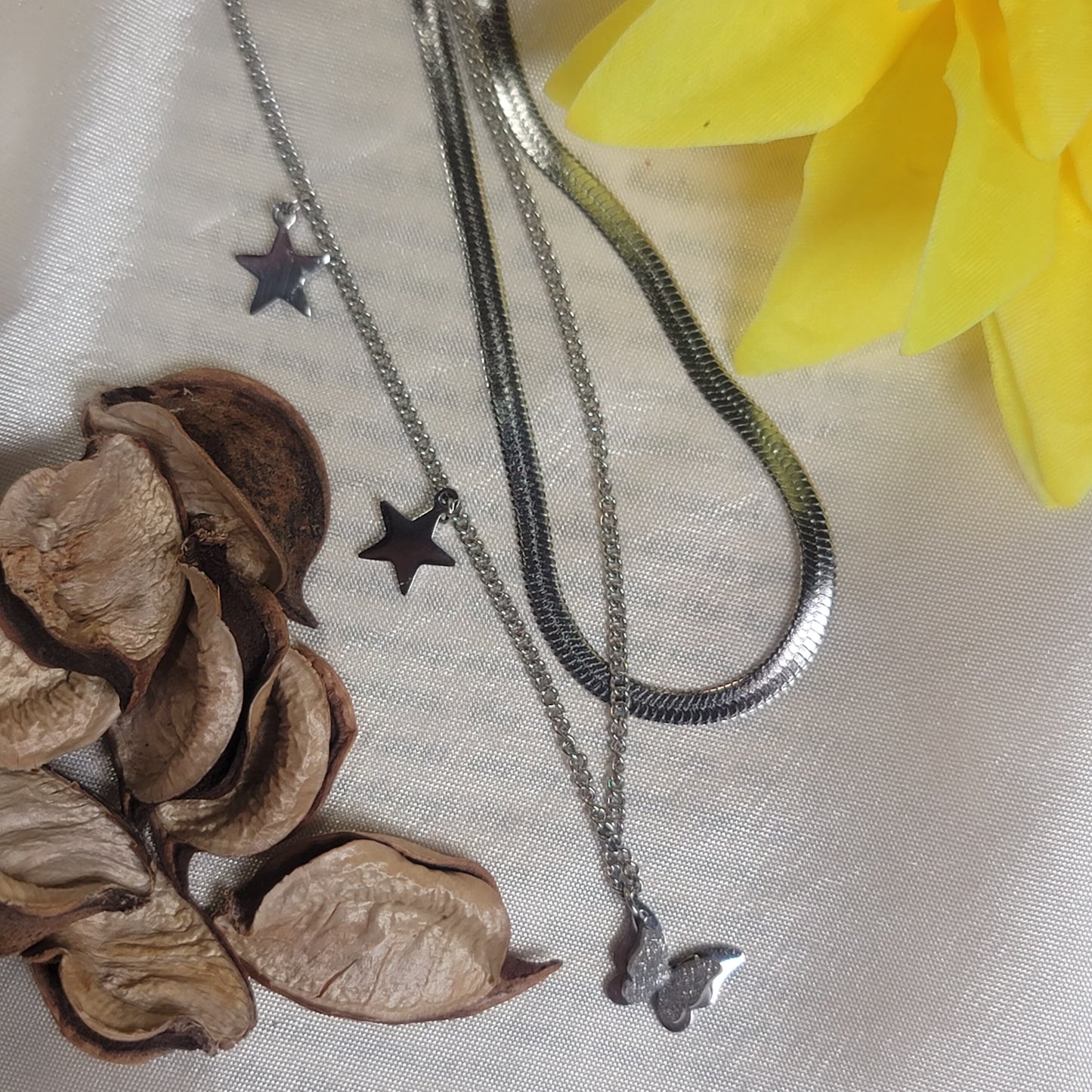 Layered Star and Butterfly Necklace