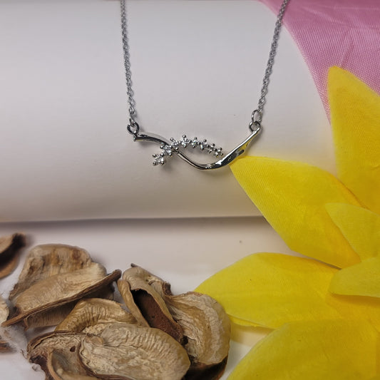 Delicate Curved Crystal Necklace