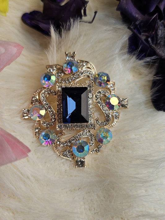 Sapphire Blue Statement Brooch