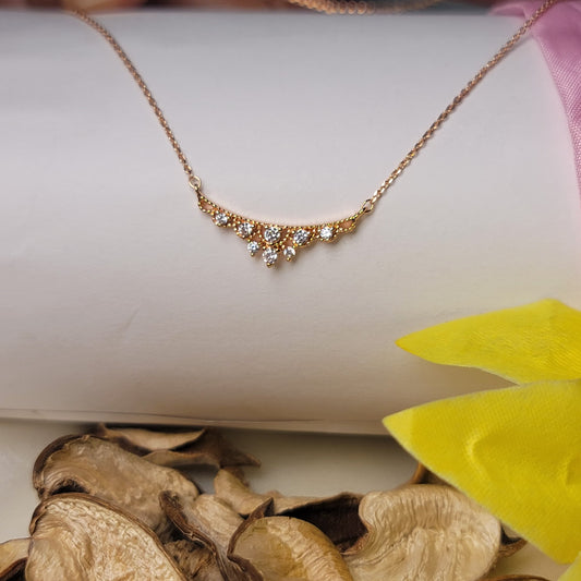 Delicate Curved Crystal Necklace