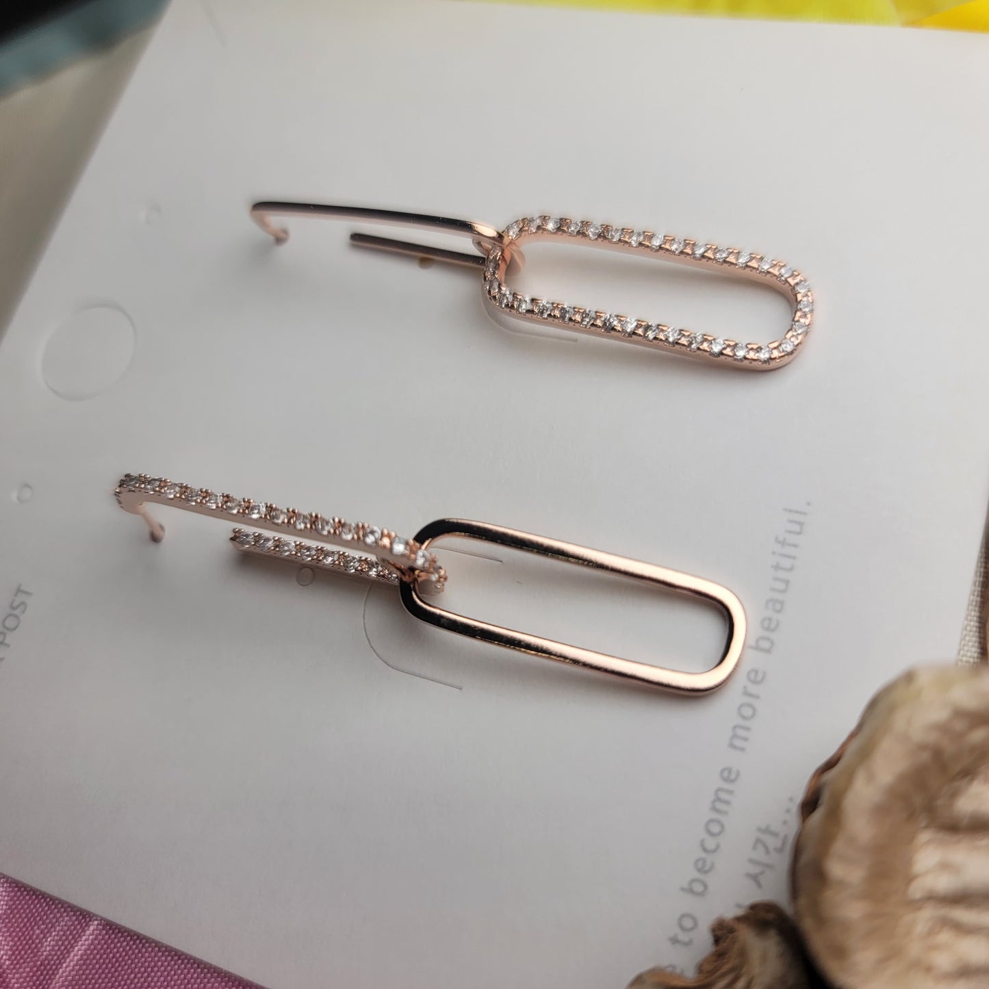 Delicate Linked Rectangle Drop Earrings