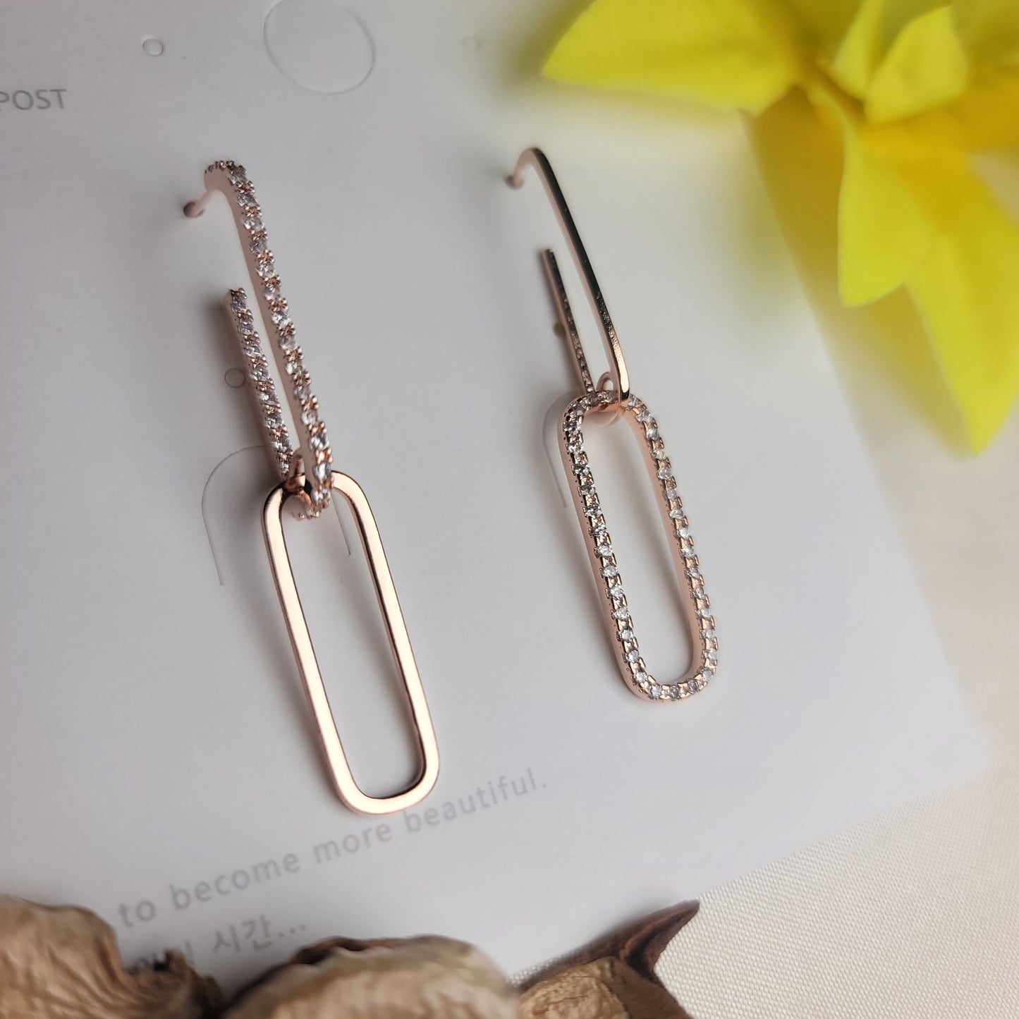 Delicate Linked Rectangle Drop Earrings