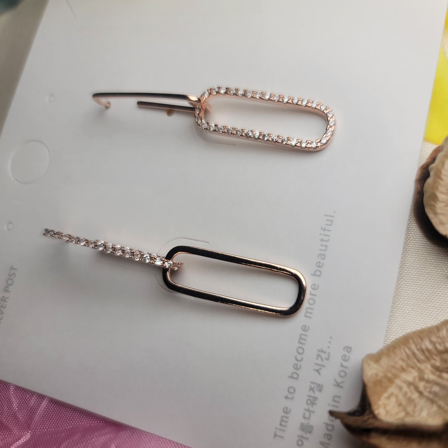 Delicate Linked Rectangle Drop Earrings