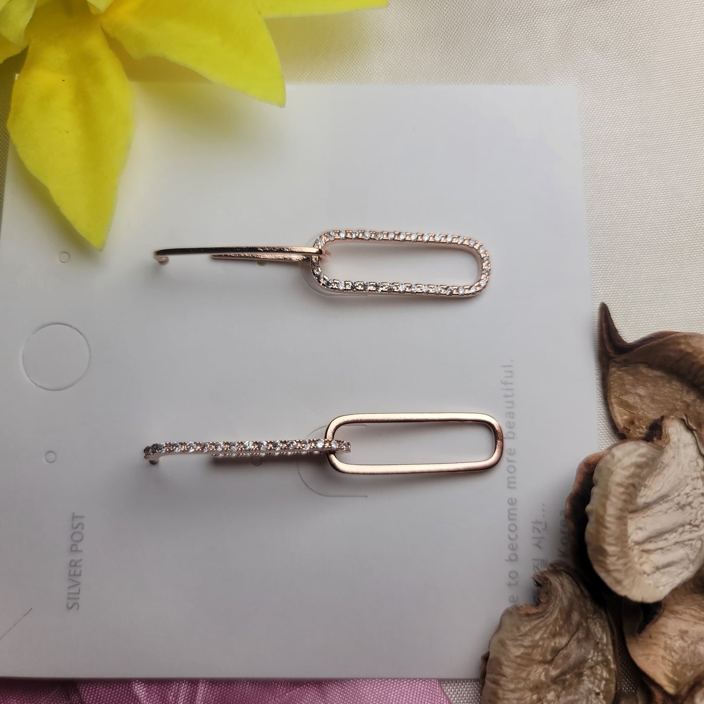 Delicate Linked Rectangle Drop Earrings