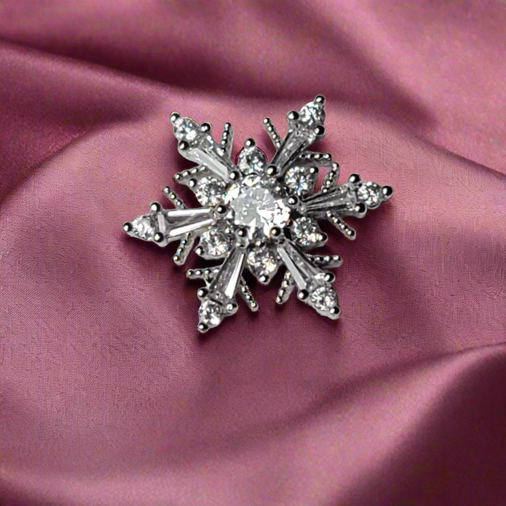 Sparkling Snowflake Stud Earrings – Silver Crystal Design