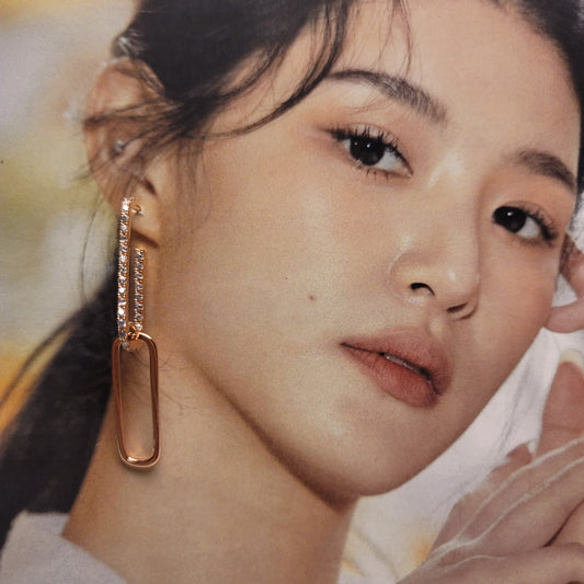 Delicate Linked Rectangle Drop Earrings