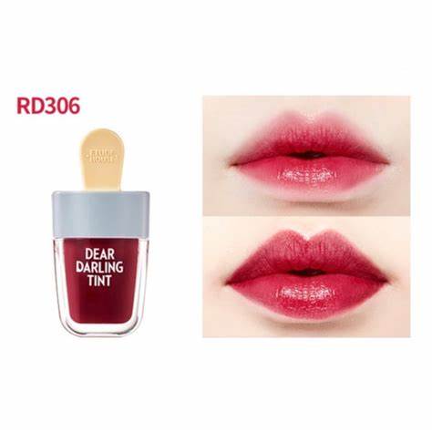 ETUDE Dear Darling Water Gel Tint RD306 Shark Red – Vibrant Lip Color with Moisturizing Finish